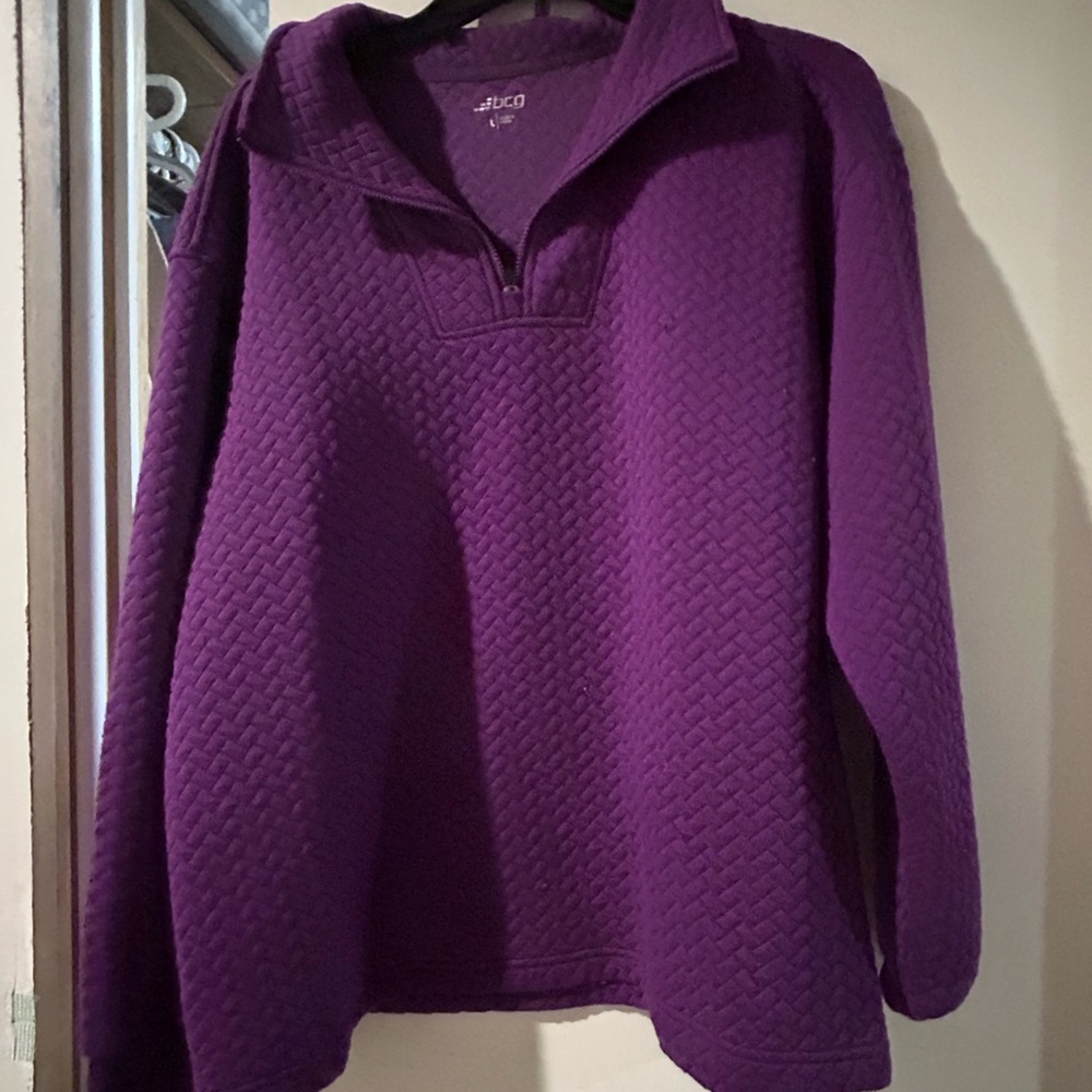 BCG Purple Quilted Sweatshirt